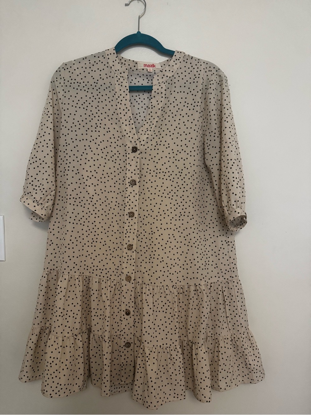 Mazik Off White Polka Dot Dress